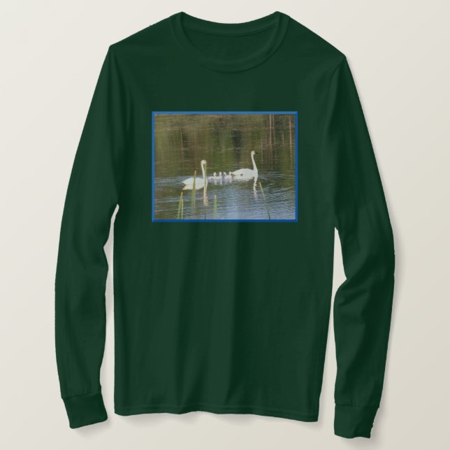 Weiße Schwanenfamilie Langschläfer T - Shirt (Design vorne)