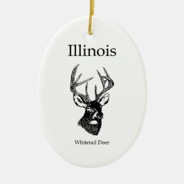 Weiße Schwanz-Rotwild Illinois Keramikornament