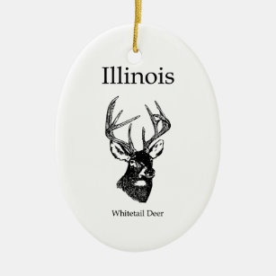 Weiße Schwanz-Rotwild Illinois Keramikornament