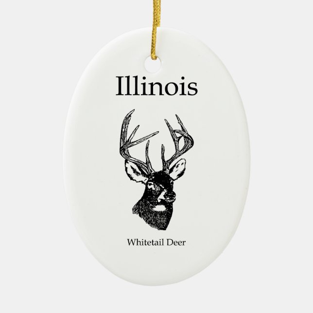 Weiße Schwanz-Rotwild Illinois Keramikornament (Vorne)