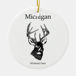 Weiße Schwanz-Rotwild Michigans Keramik Ornament