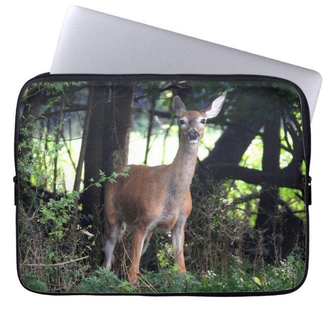 Weiße Schwänze im Wald Laptopschutzhülle (Vorderseite)
