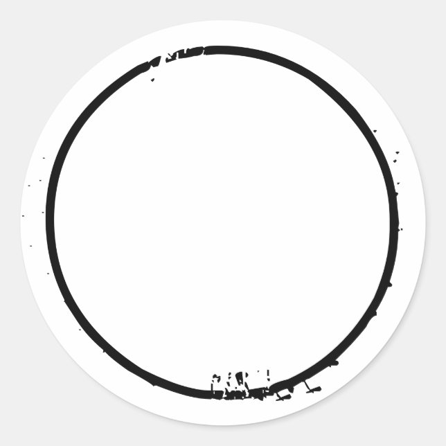 Weiße, schwarze, beklemmte Grenze Runder Aufkleber (Vorderseite)