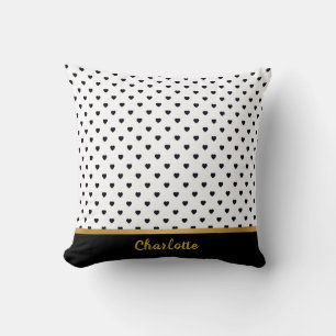 WEISSE, SCHWARZE GOLD HERZPATTERKUSCHE KISSEN