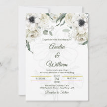 Weiße Schwarze Grüne Elegante Anemone Hochzeit