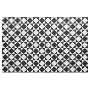 Weiße, schwarze Ränder-Quadrate Dreiecke-Muster Stoff