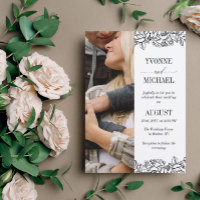 Weiße Schwarze Rose Konturen Foto 2 in 1 Hochzeit