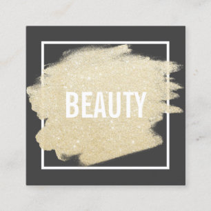 Weiße schwarze Schönheit ChicgoldGlitter Quadratische Visitenkarte