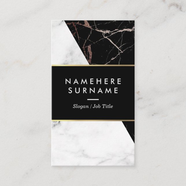 Weiße schwarze silberne vertikale visitenkarte (Vorderseite)