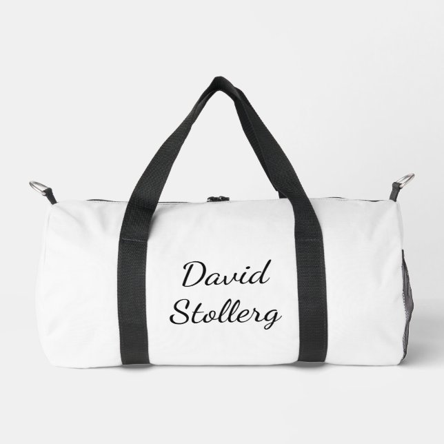 Weiße & schwarze Stylische  Duffle Bag (Vorderseite)
