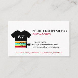 Weiße schwarze T - Shirt Kleidung Visitenkarte