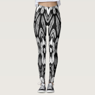 Weiße schwarze Textur "Ratti_Creative_Arts" Leggin Leggings