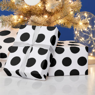 weiße & schwarze Tupfen modern chic Geschenkpapier