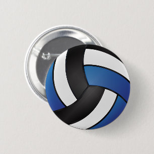 Weiße, schwarze und dunkelblaue Volleyball Button