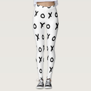 Weiße & schwarze X O XO X&O's trendy süße Leggings
