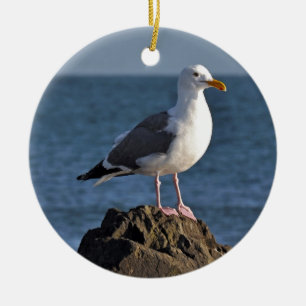 Weiße Seemöwe und Ozean Keramikornament
