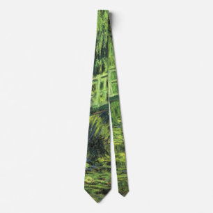 Weiße Seerosen von Claude Monet, Vintage Art Krawatte