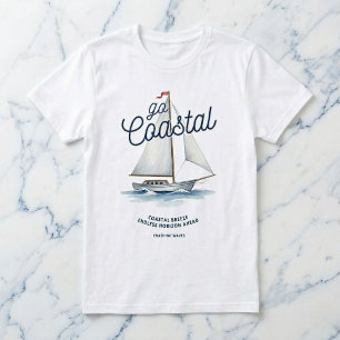 Weiße Segelboot Grafik T-Shirt Go Coastal