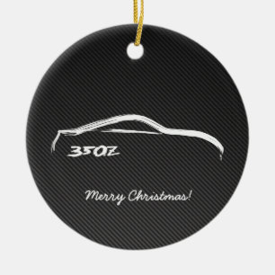 weiße Silhouette 350Z mit Imitat-Kohlenstoff-Fase Keramik Ornament