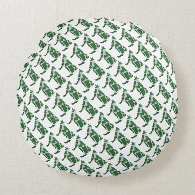 Weiße Silhouette Rundes Kissen (Vorderseite)