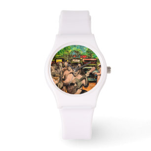 weiße Silikon-Uhr Armbanduhr