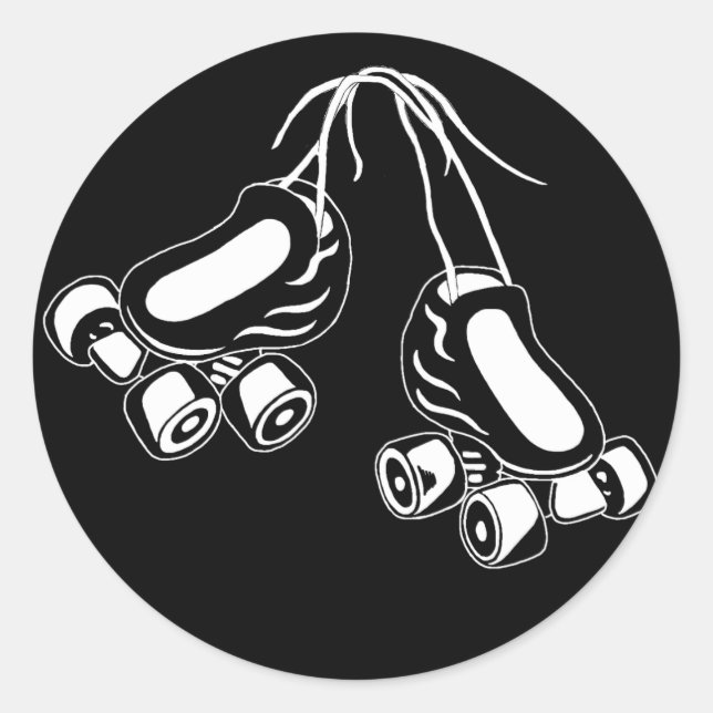 weiße Skate Runder Aufkleber (Vorderseite)