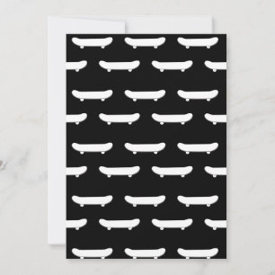 Weiße Skateboard Monochrom Schwarz Skater Urban Dankeskarte