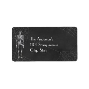 Weiße Skizze-Skeleton Geist Halloween Adressaufkleber