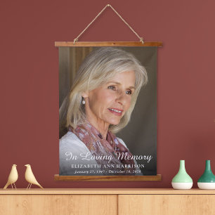 Weiße Skriptüberlagerung für das Foto eines elegan Wandteppich Mit Holzrahmen