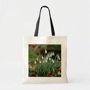 weiße Snowdrops Blumen Tragetasche