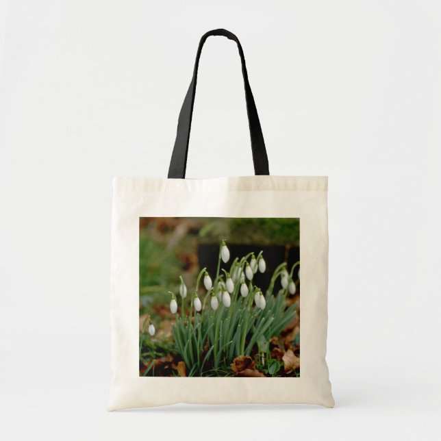 weiße Snowdrops Blumen Tragetasche (Vorne)