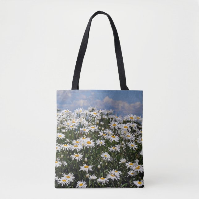 Weiße Sommergänseblümchen Tasche (Vorderseite)