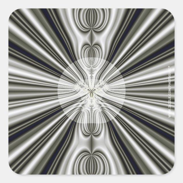 Weiße Sonne Quadratischer Aufkleber (Vorderseite)