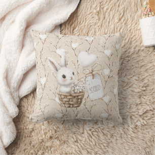 Weiße Sonnenanbeter in einem Korb Babydusche XOXO Kissen