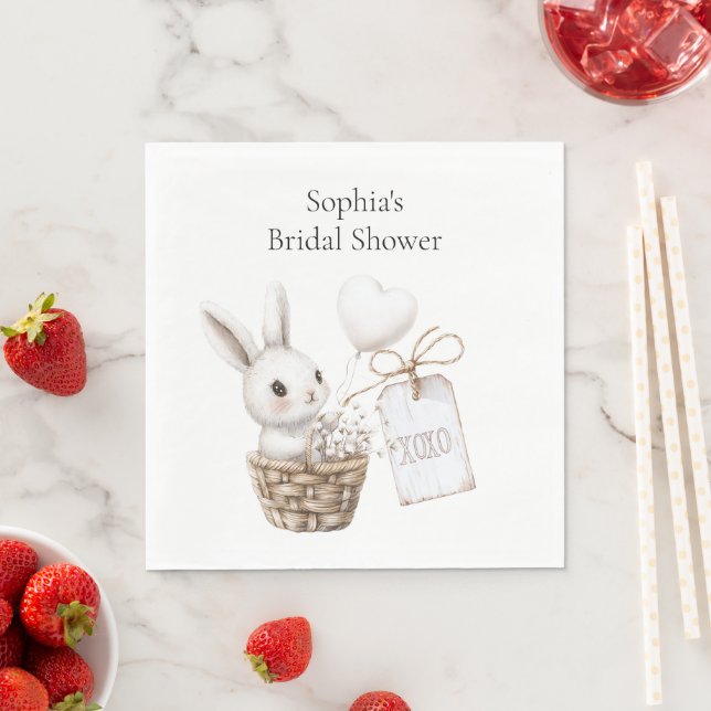 Weiße Sonnenanbeter in einem Korb Babydusche XOXO Serviette (Beispiel)