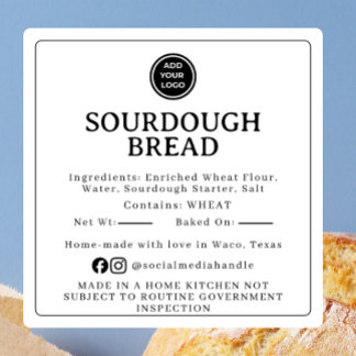 Weiße Sourdough-Zutat Cottage Law Aufkleber