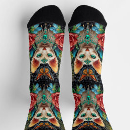 Weiße Sphynx Katzensocken aus der Crew Socken
