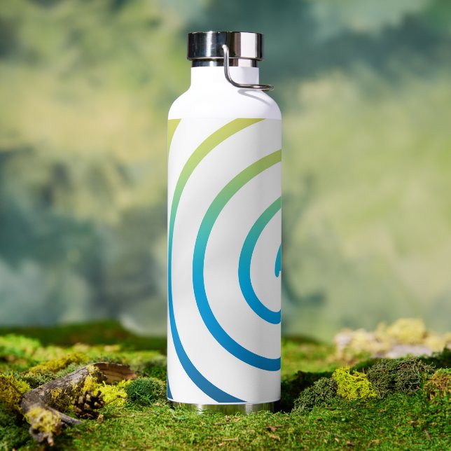 Weiße Spiral-Farbhintergrund Trinkflasche (Außenbereich (gedreht))