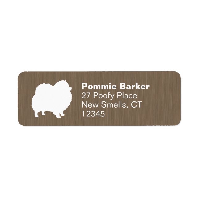 Weiße Spitz Hunde Silhouette Rücksendeadresse (Vorne)