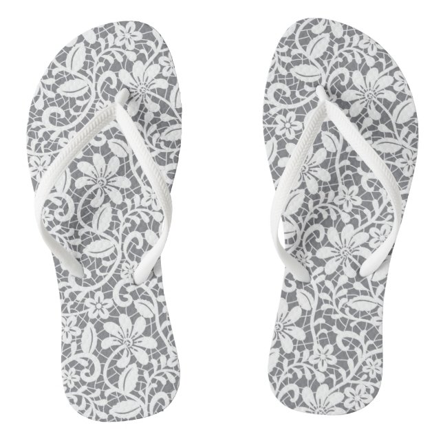 Weiße Spitze 1 Flip Flops (Fußbett)