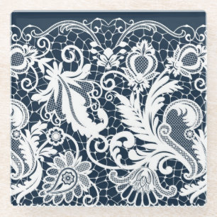 Weiße Spitze 2 Glasuntersetzer