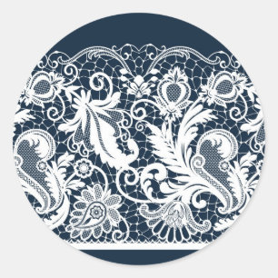 Weiße Spitze 2 Runder Aufkleber