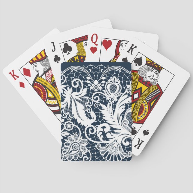 Weiße Spitze 2 Spielkarten (Rückseite)