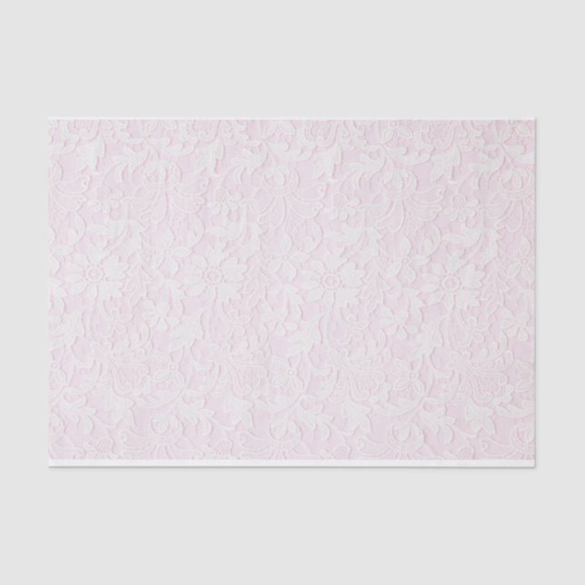 Weiße Spitze auf Rosa, 10" x 15" Seidenpapier (Vorderseite)