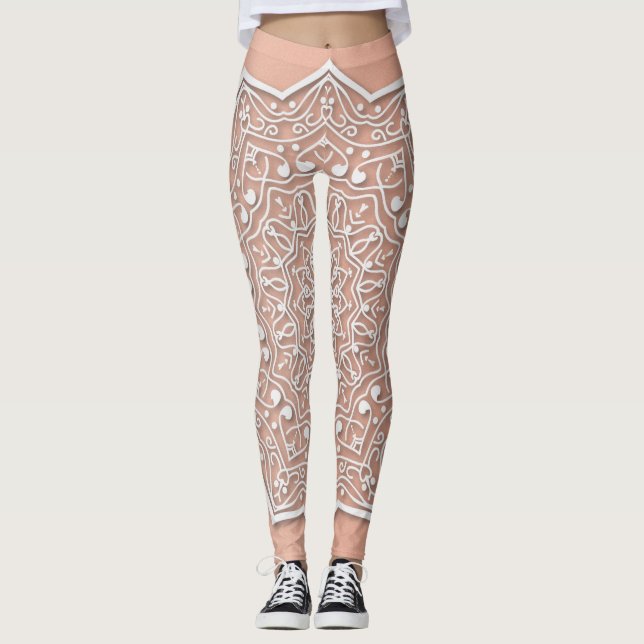 Weiße Spitze-Leggings Leggings (Vorderseite)