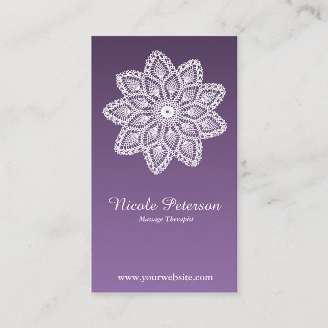 Weiße Spitze - Massage Visitenkarte (Vorderseite)