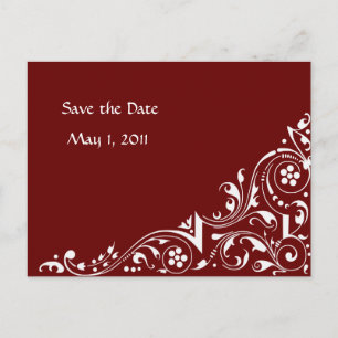 Weiße Spitze Save the Date Ankündigungspostkarte