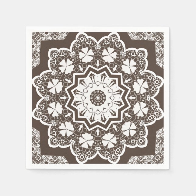 Weiße Spitze Serviette (Vorderseite)