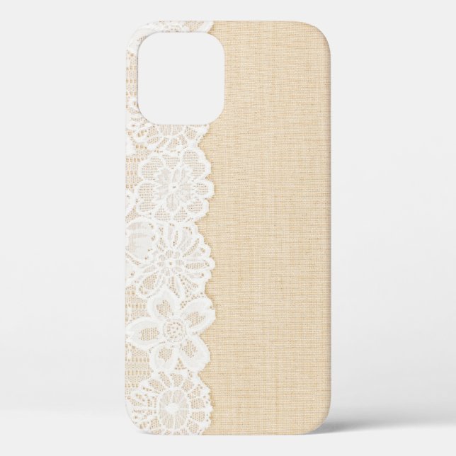 Weiße Spitze über Stoffdesign. Case-Mate iPhone Hülle (Rückseite)