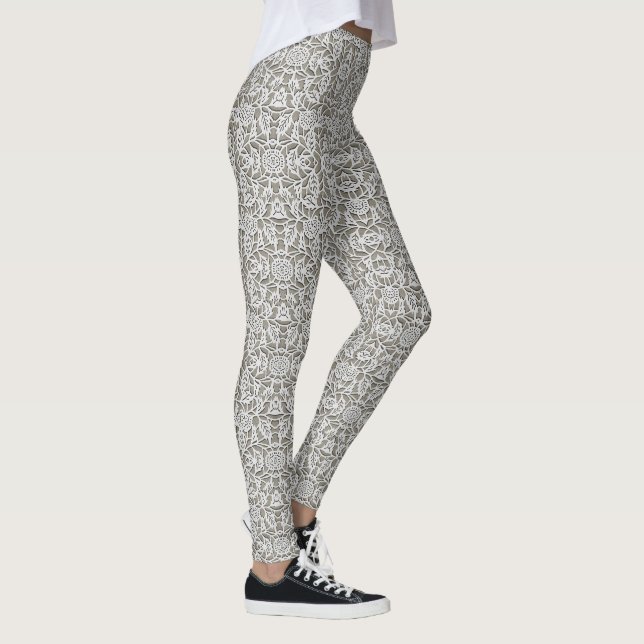 Weiße Spitzen sehen bequem sexy Niedlichen Hot Cla Leggings (Rechts)